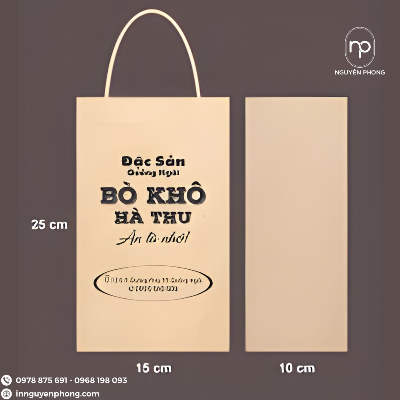 Mẫu túi giấy cao cấp đựng bò khô chất liệu kraft